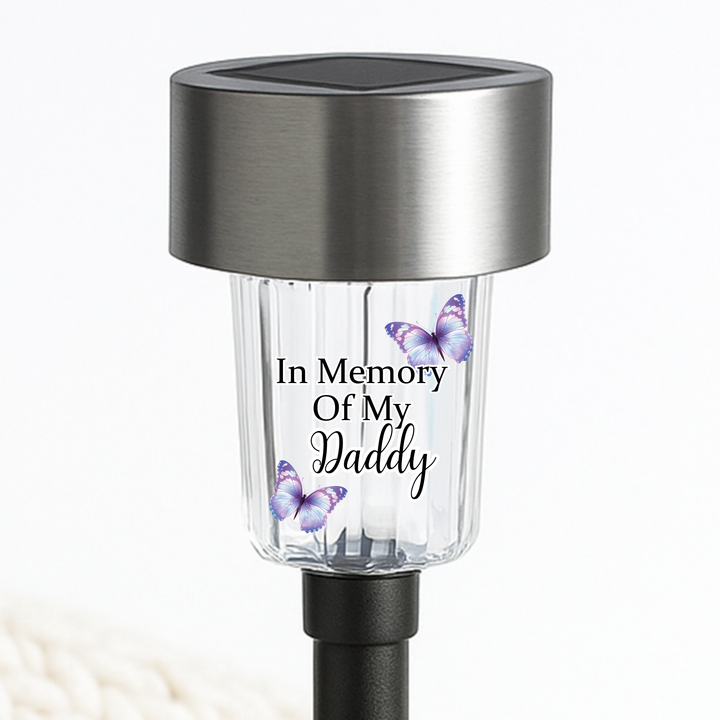 In memory of my daddy UV DTF decal solar light - memorial purple butterfly