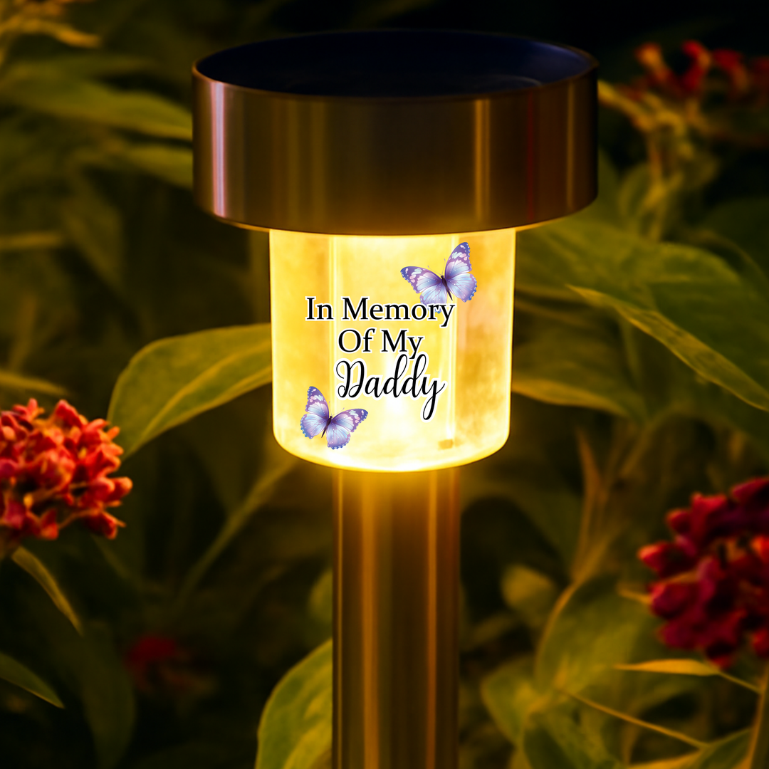 In memory of my daddy UV DTF decal solar light - memorial purple butterfly