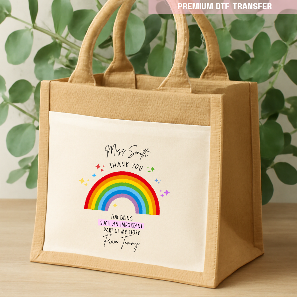 Personalised Thank you for being such an important part of my story - teacher DTF transfer ready to press