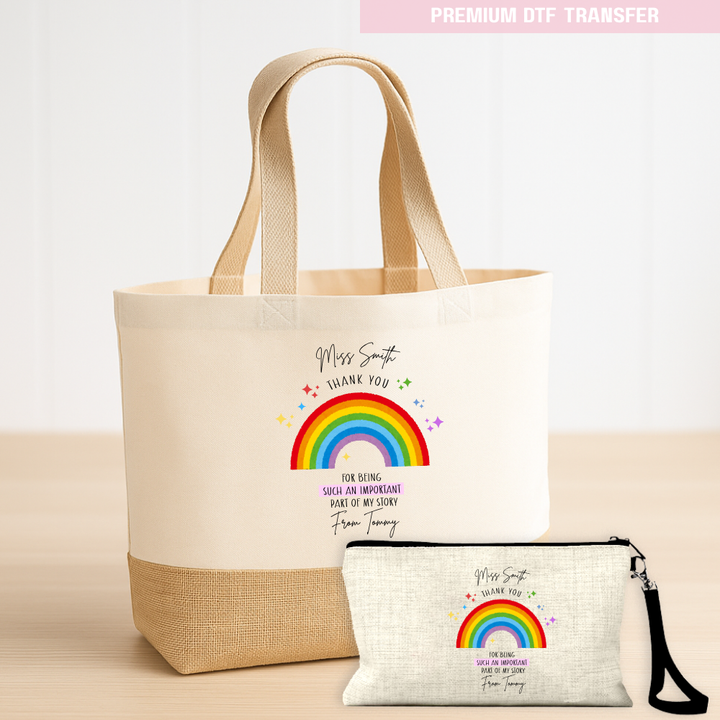 Personalised Thank you for being such an important part of my story - teacher DTF transfer ready to press