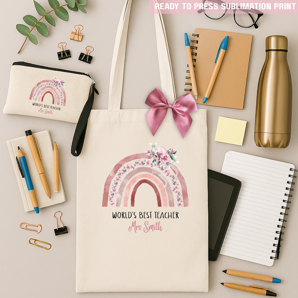 Personalised World's Best Teacher - Sublimation Transfer Ready to Press