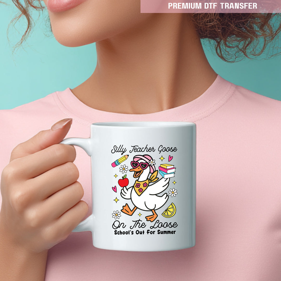Personalised silly teacher goose on the loose - UV DTF