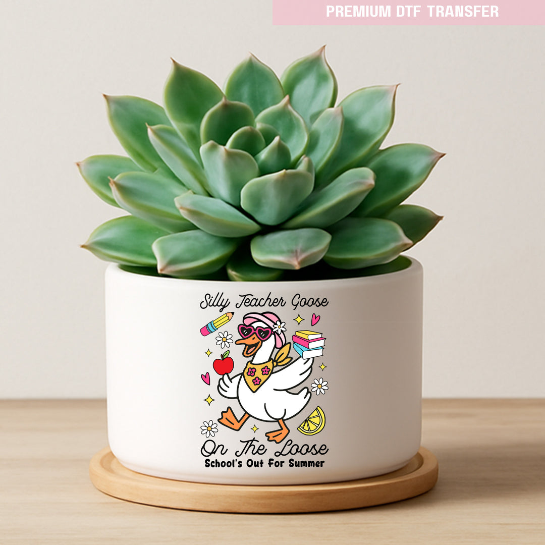 Personalised silly teacher goose on the loose - UV DTF