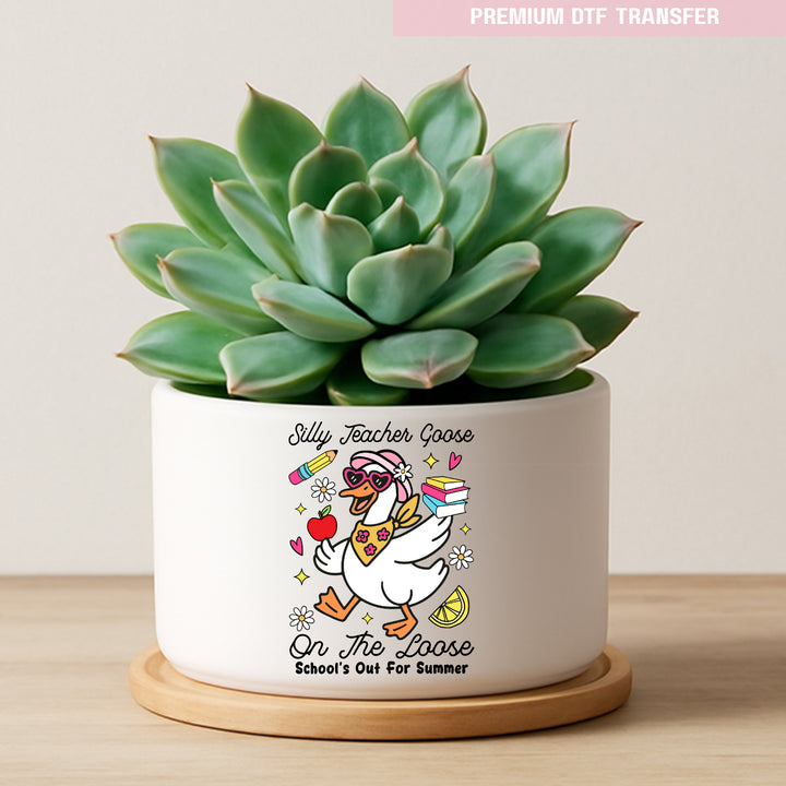 Personalised silly teacher goose on the loose - UV DTF