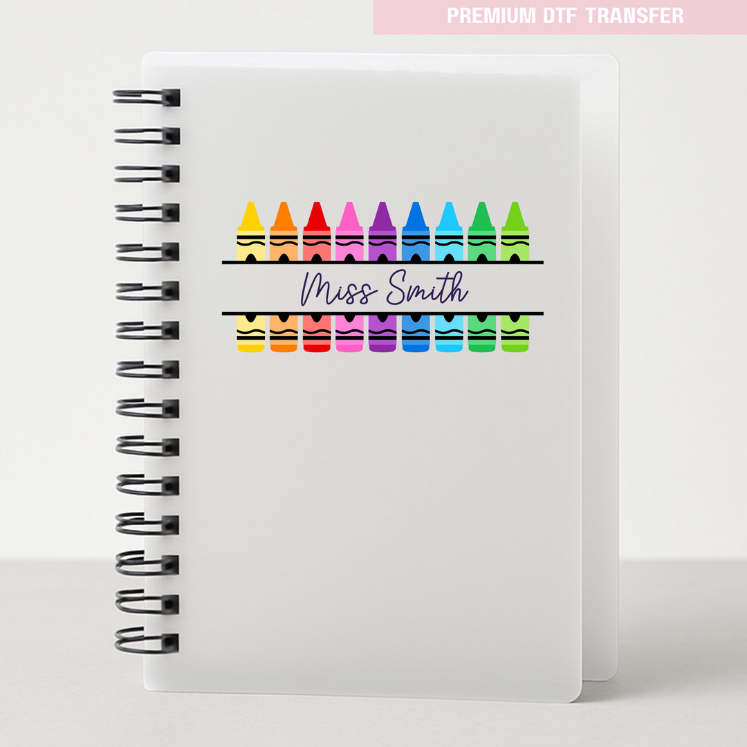 Personalised colorful crayon - teacher UV DTF