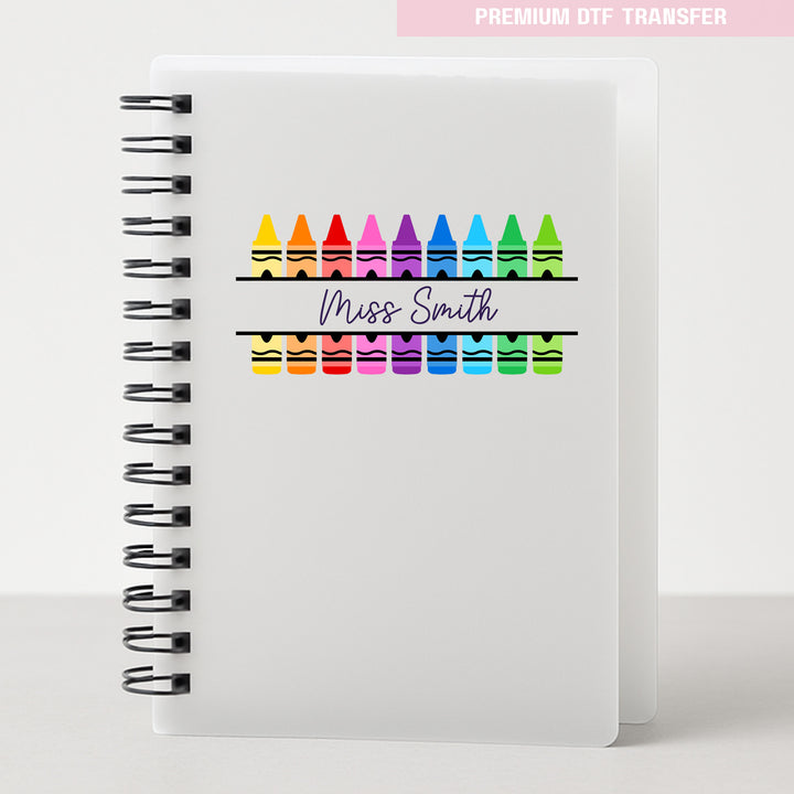 Personalised colorful crayon - teacher UV DTF