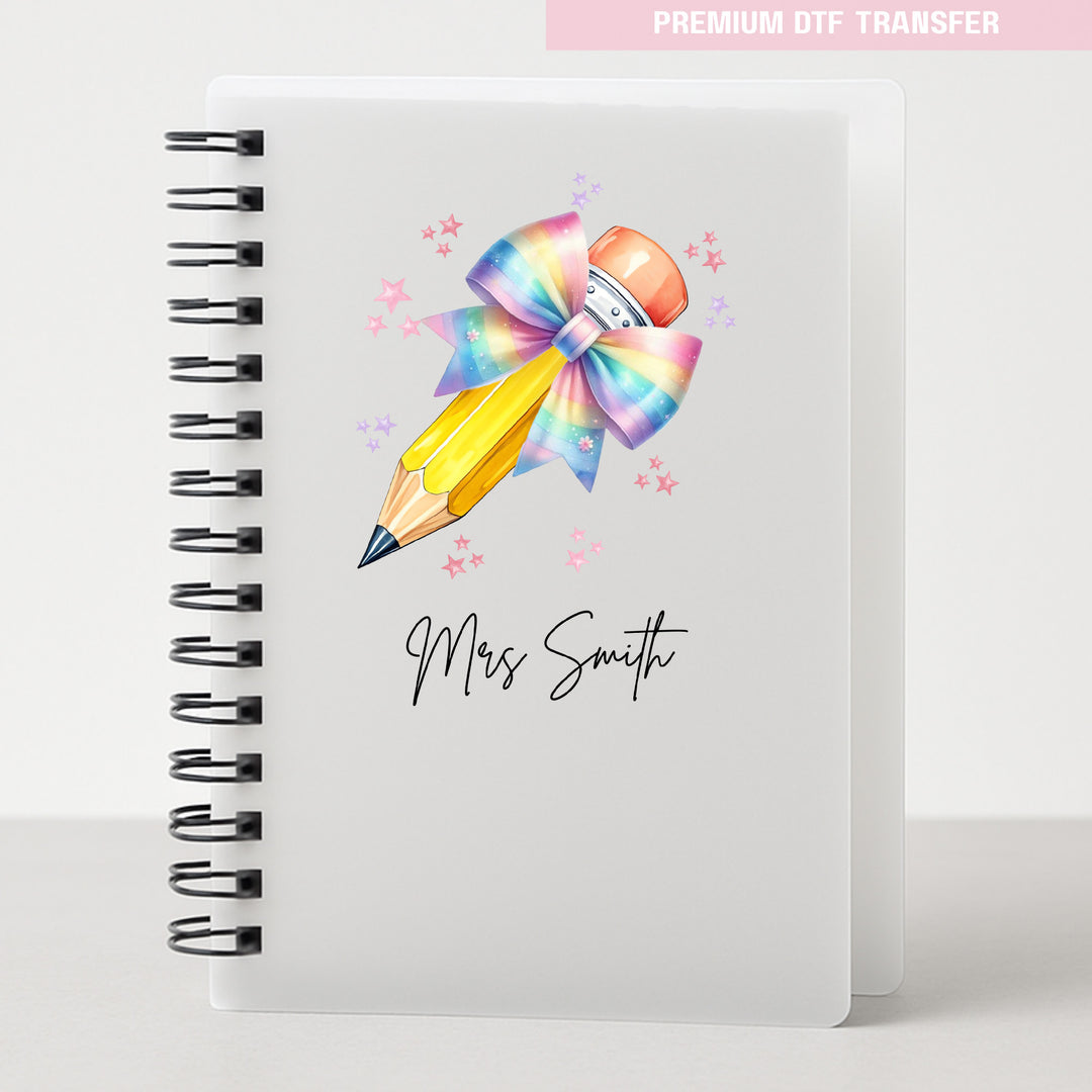 Personalised Teacher's Name - Colorful Pastel Pencils - UV DTF