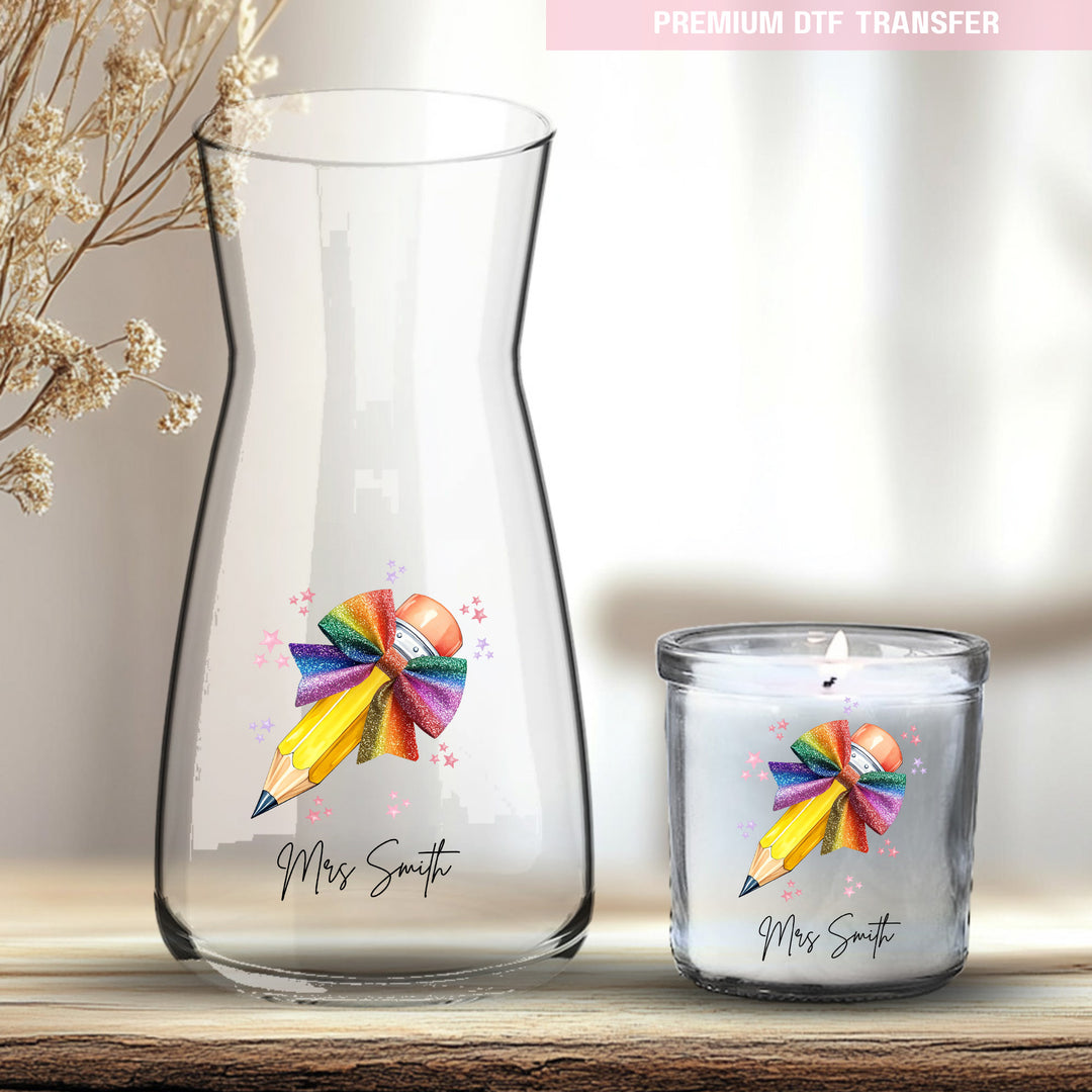 Personalised Teacher's Name - Colorful Pencil - UV DTF