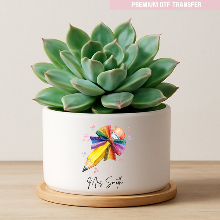 Personalised Teacher's Name - Colorful Pencil - UV DTF