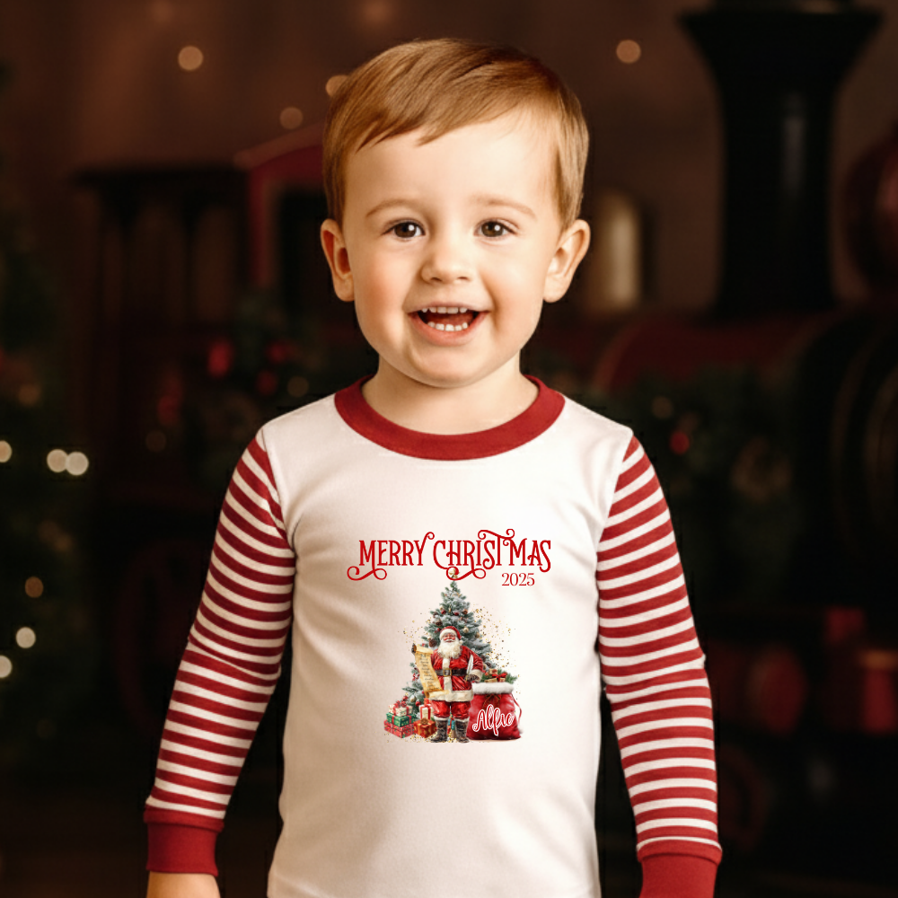 DTF Transfer - Santa Merry Christmas nice list personalised - DTF ready to press