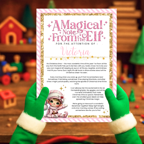 A4 Elf Letter - pink