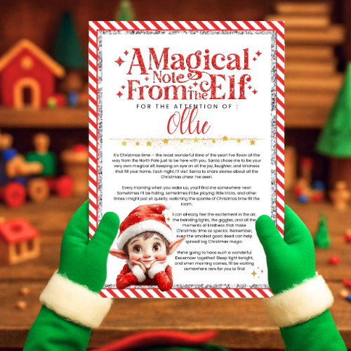 A4 Cute Elf Letter - red