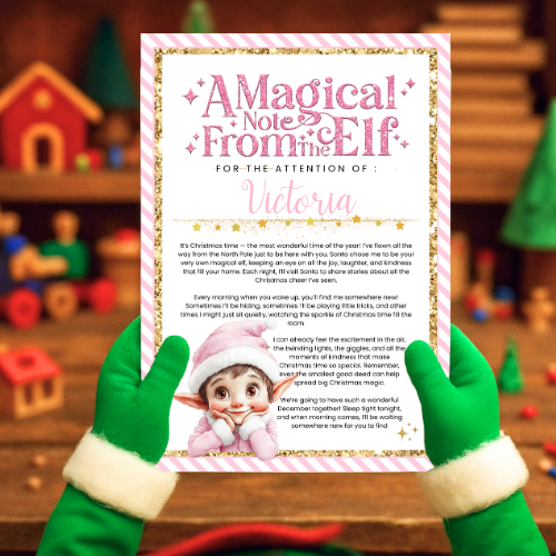A4 Cute Elf Letter - pink