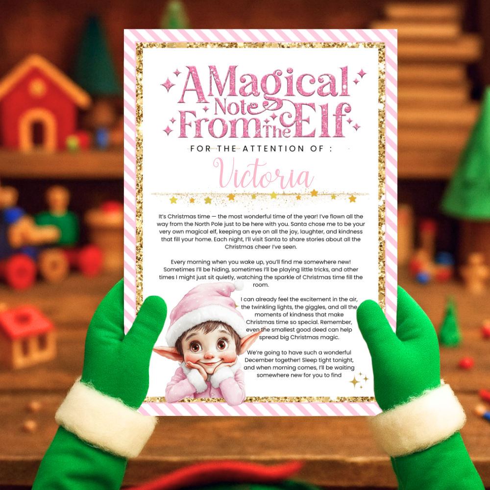A4 Cute Elf Letter - pink