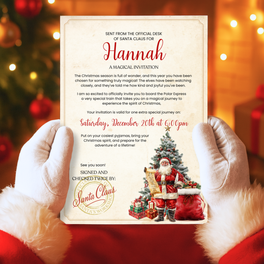 A4 Santa’s Invitation Letter - pink