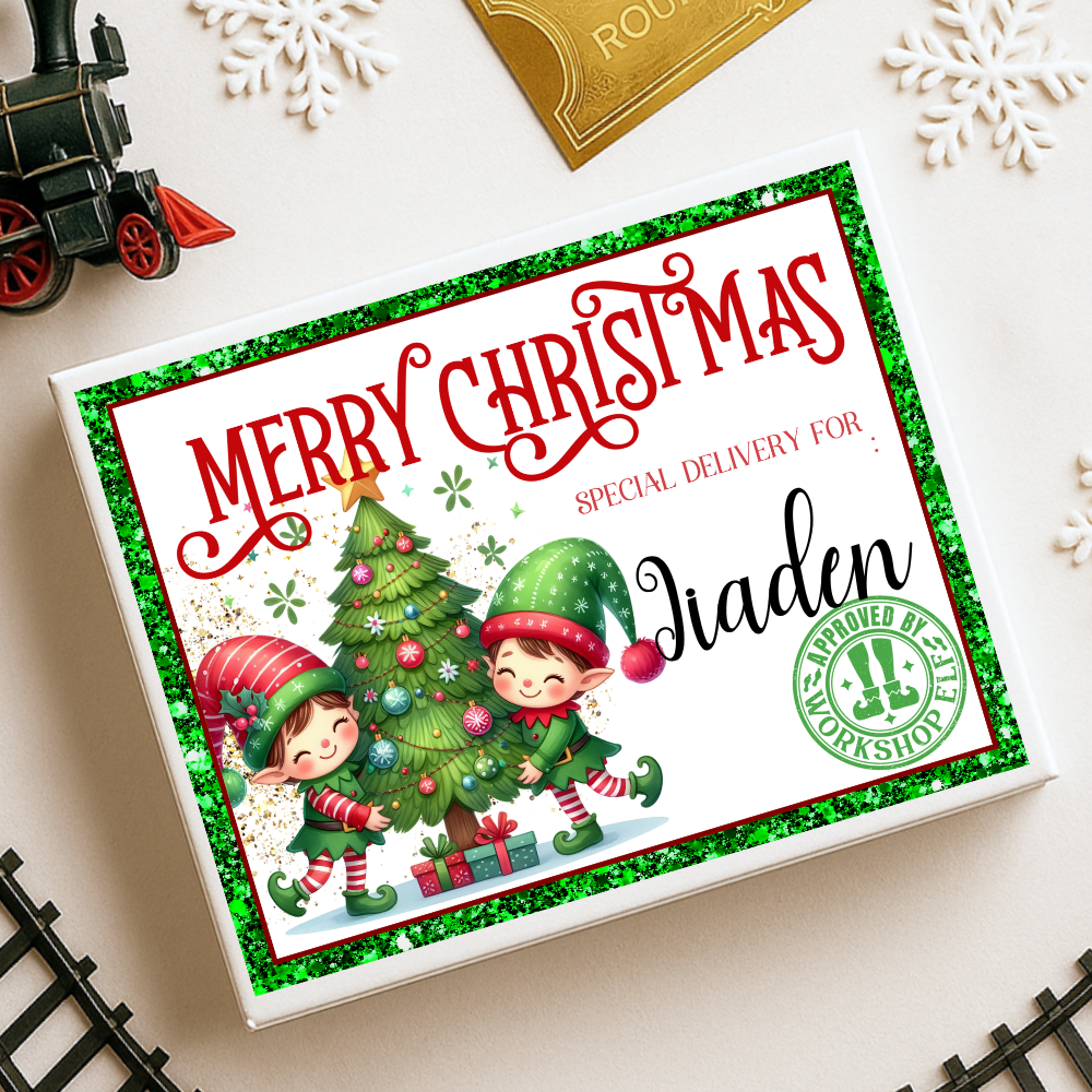 Sticker decal - Elf christmas special delivery for Magnetic topper box