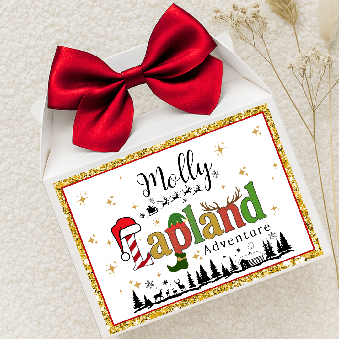 Label Sticker Party treat box - lapland north pole