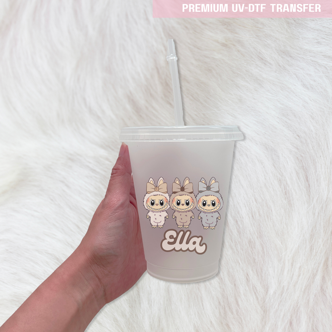 Natural Cute Monster with bow personalised - UV DTF