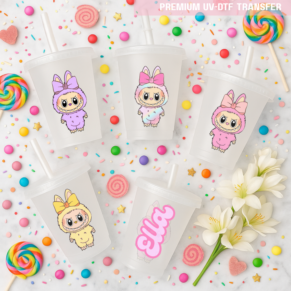 Choose your own Monster with bow personalised - UV DTF