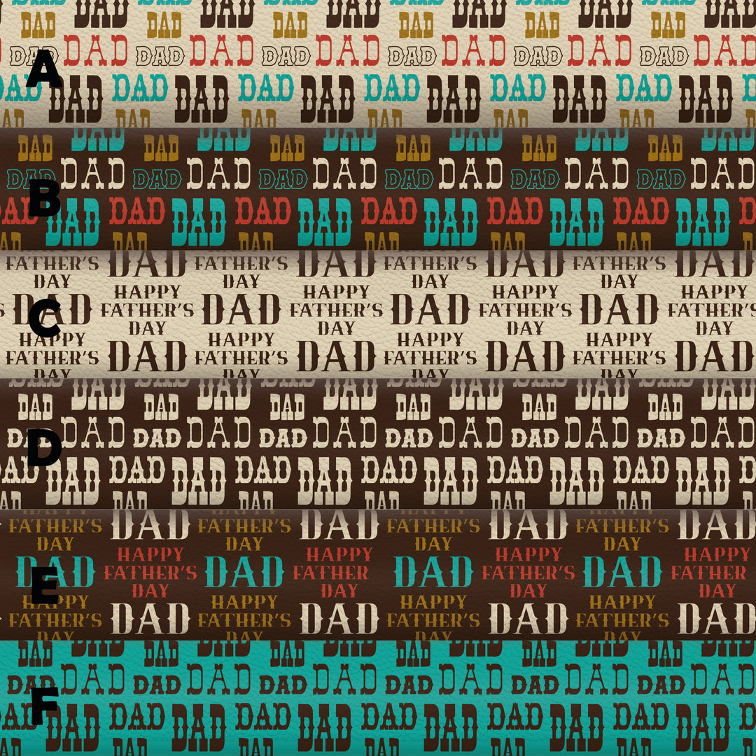 Father's day - Dad - Daddy - Pu Leather vinyl - canvas - choose Fabric material Sheets