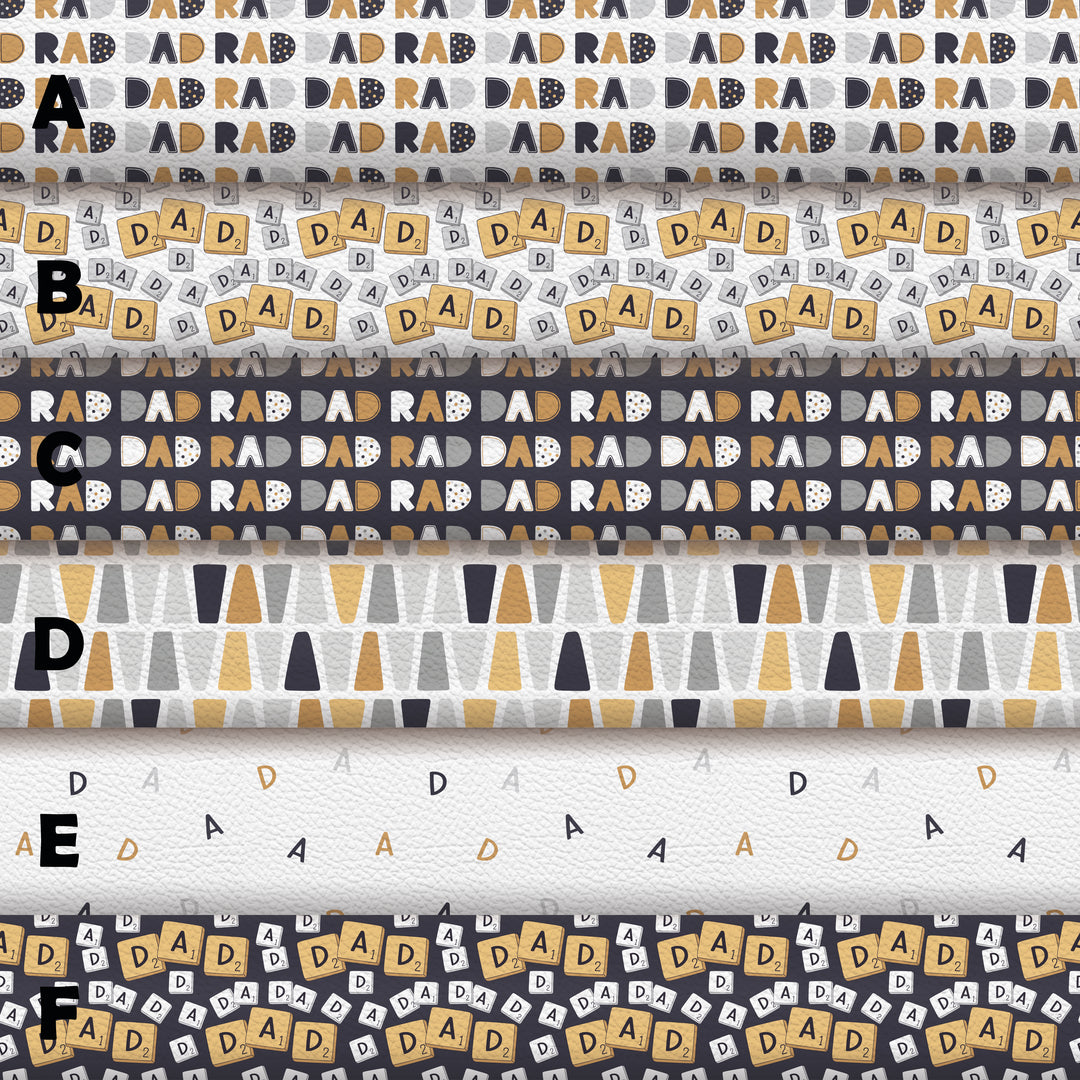 Father's day - rad Dad - Daddy - Pu Leather vinyl - canvas - choose Fabric material Sheets
