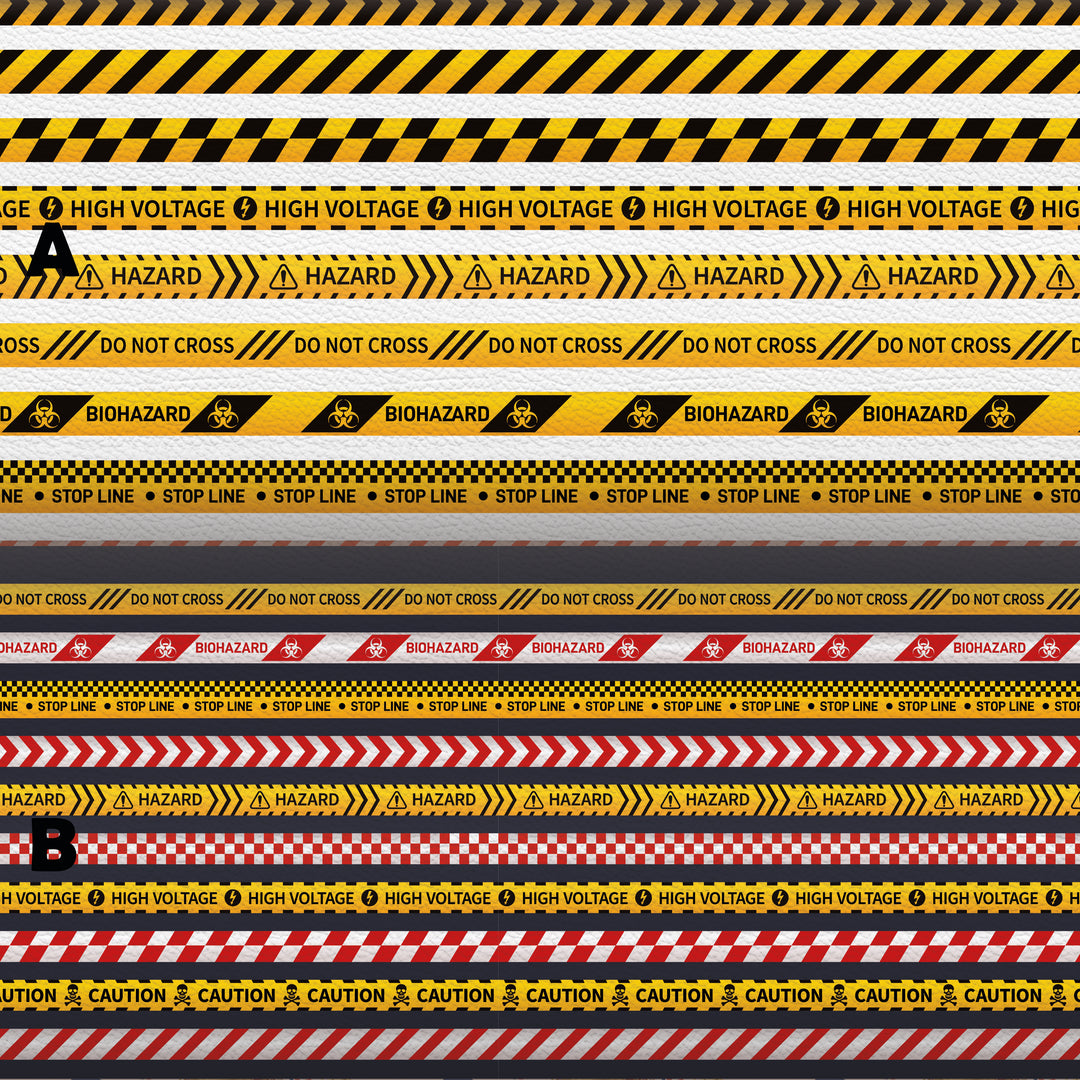 Caution Tape Hazard Warning Construction Fabric - Pu Leather vinyl - canvas - choose Fabric material Sheets