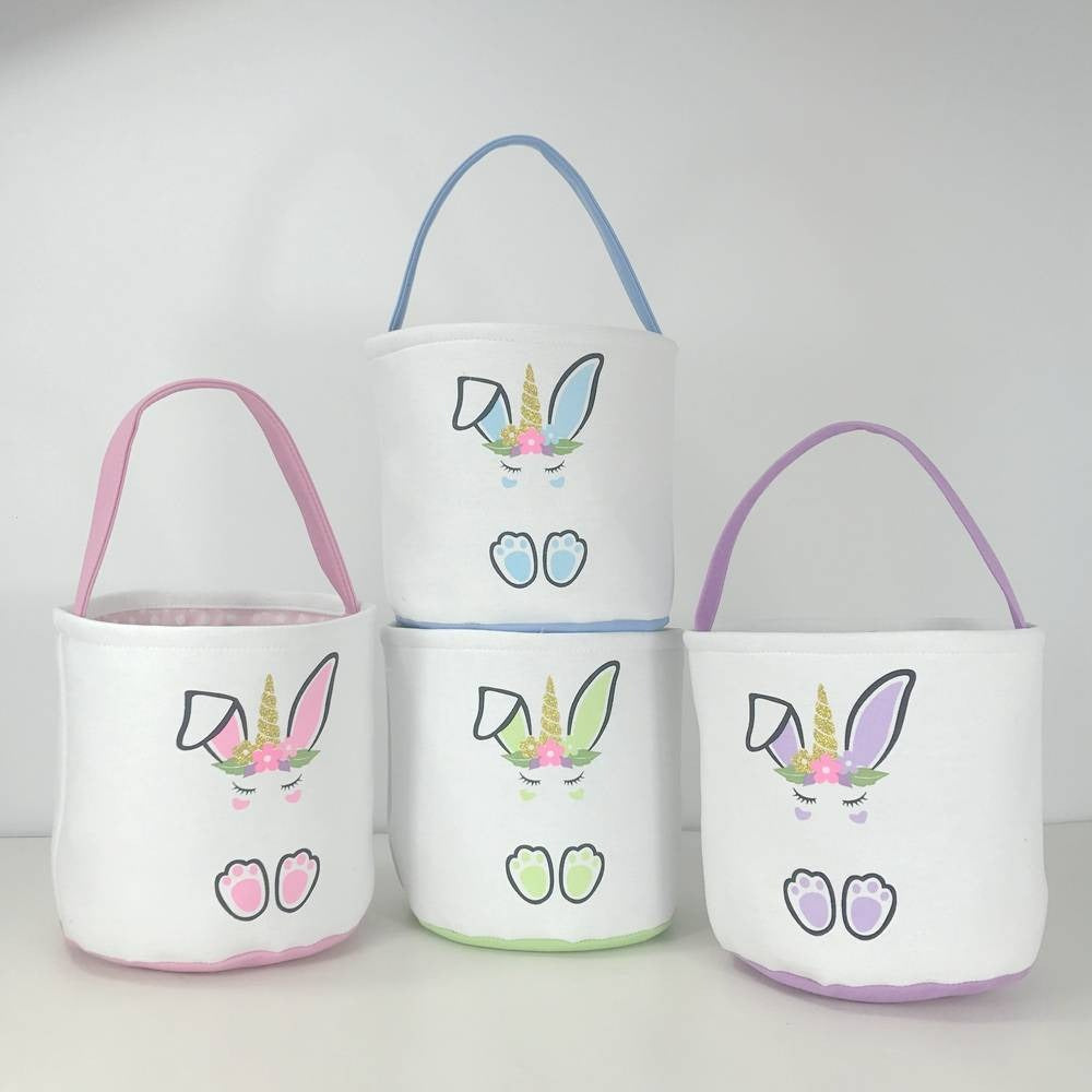 bunny bunnycorn Easter basket with handle  - Plain
