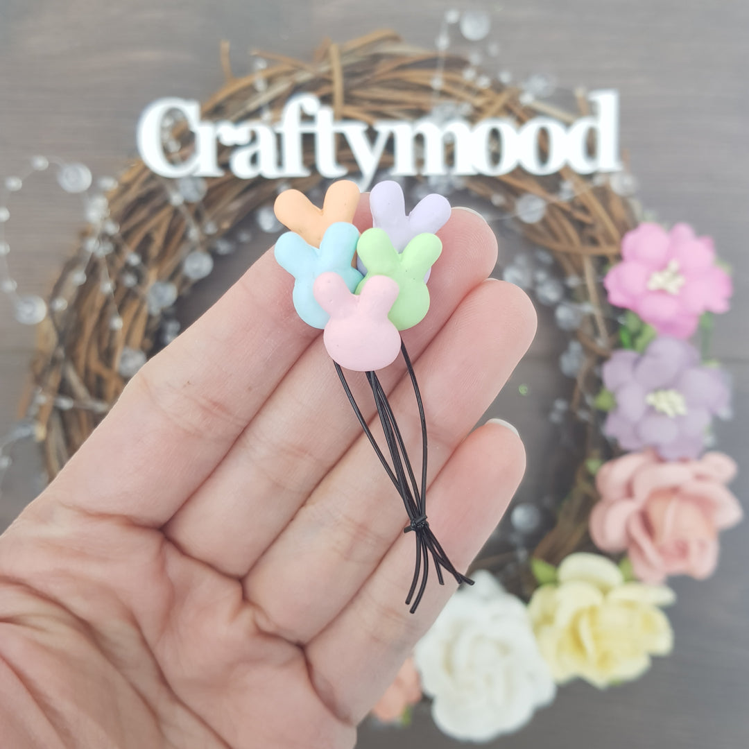 Bunny ballon - Embellishment Clay Bow Centre