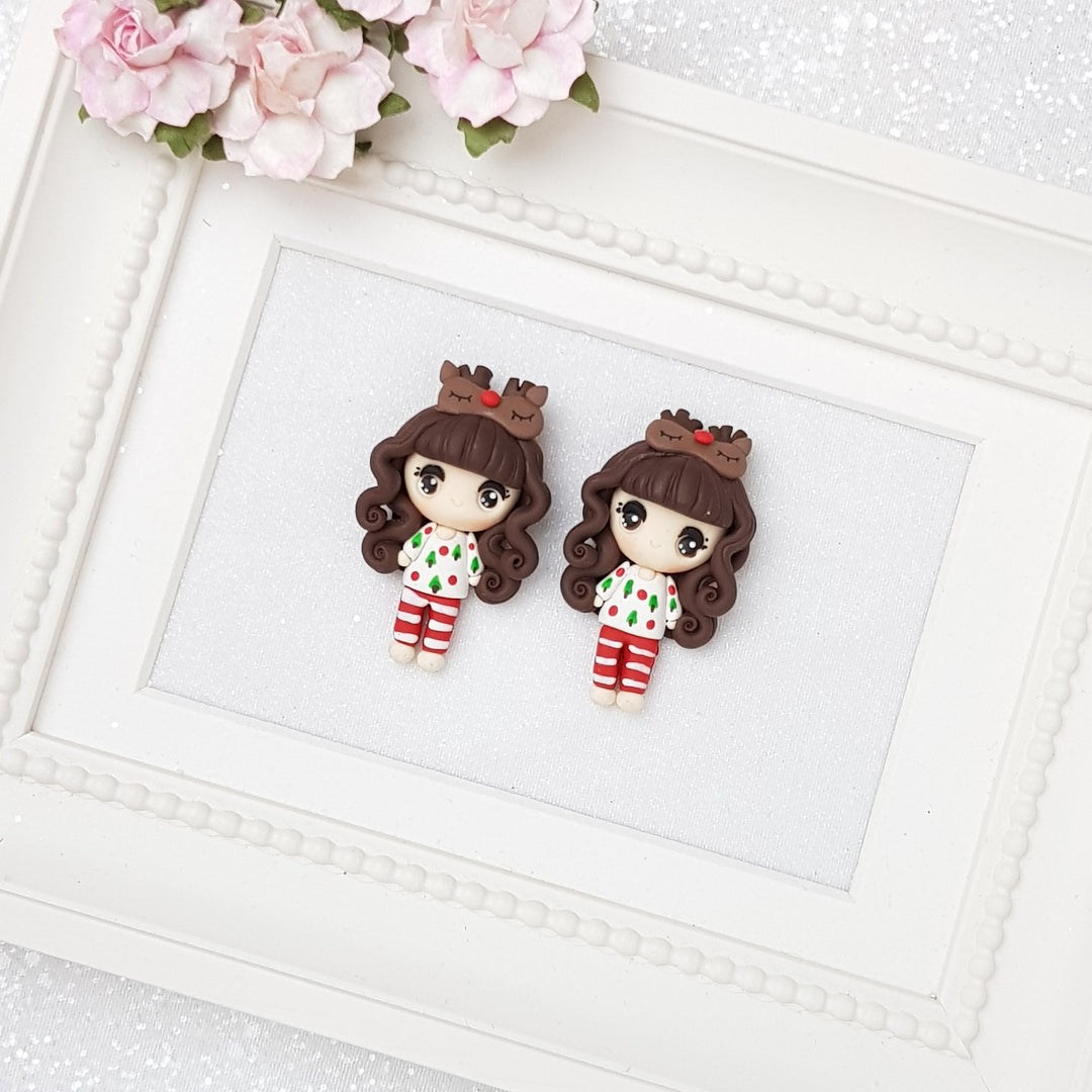 Big Eyes Christmas Pajamas - Embellishment Clay Bow Centre - Crafty Mood