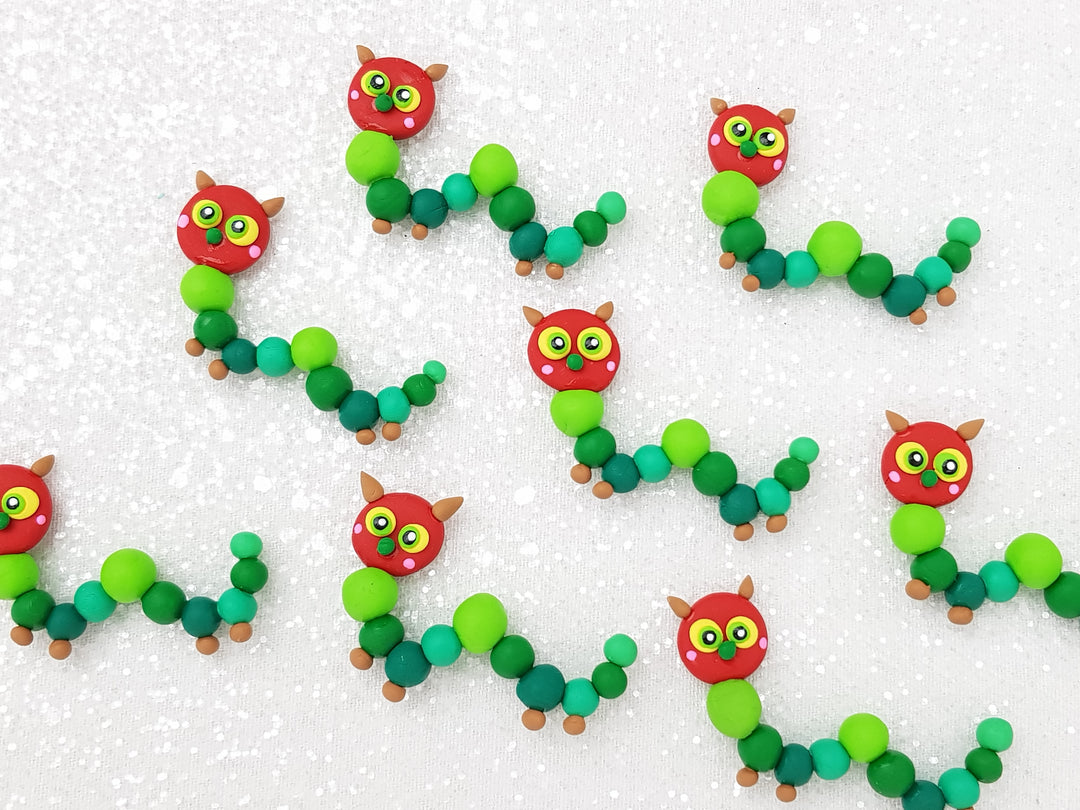 Clay Charm Embellishment - Caterpilar Delight - Crafty Mood