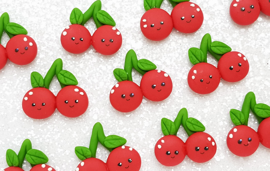 Clay Charm Embellishment - NEW Cherry - Crafty Mood