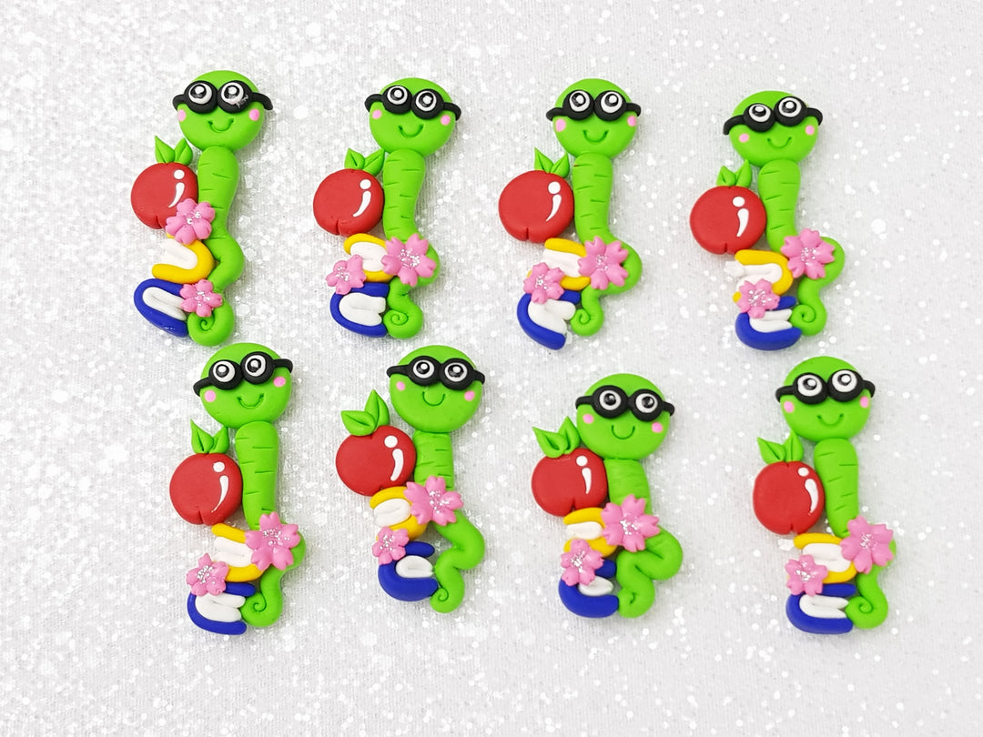 Clay Charm Embellishment - Clever Worm Delight - Crafty Mood