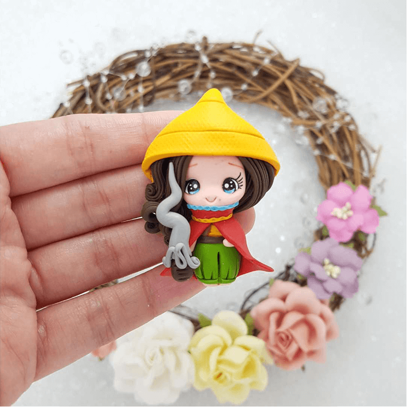 Knight girl - Embellishment Clay Bow Centre