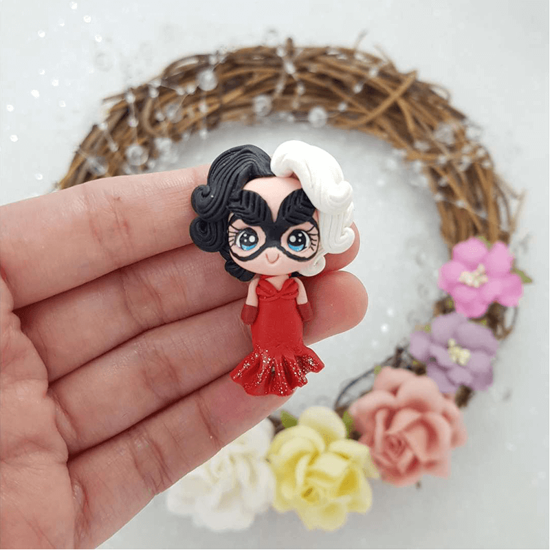 Black and white hair villain - Embellishment Clay Bow Centre