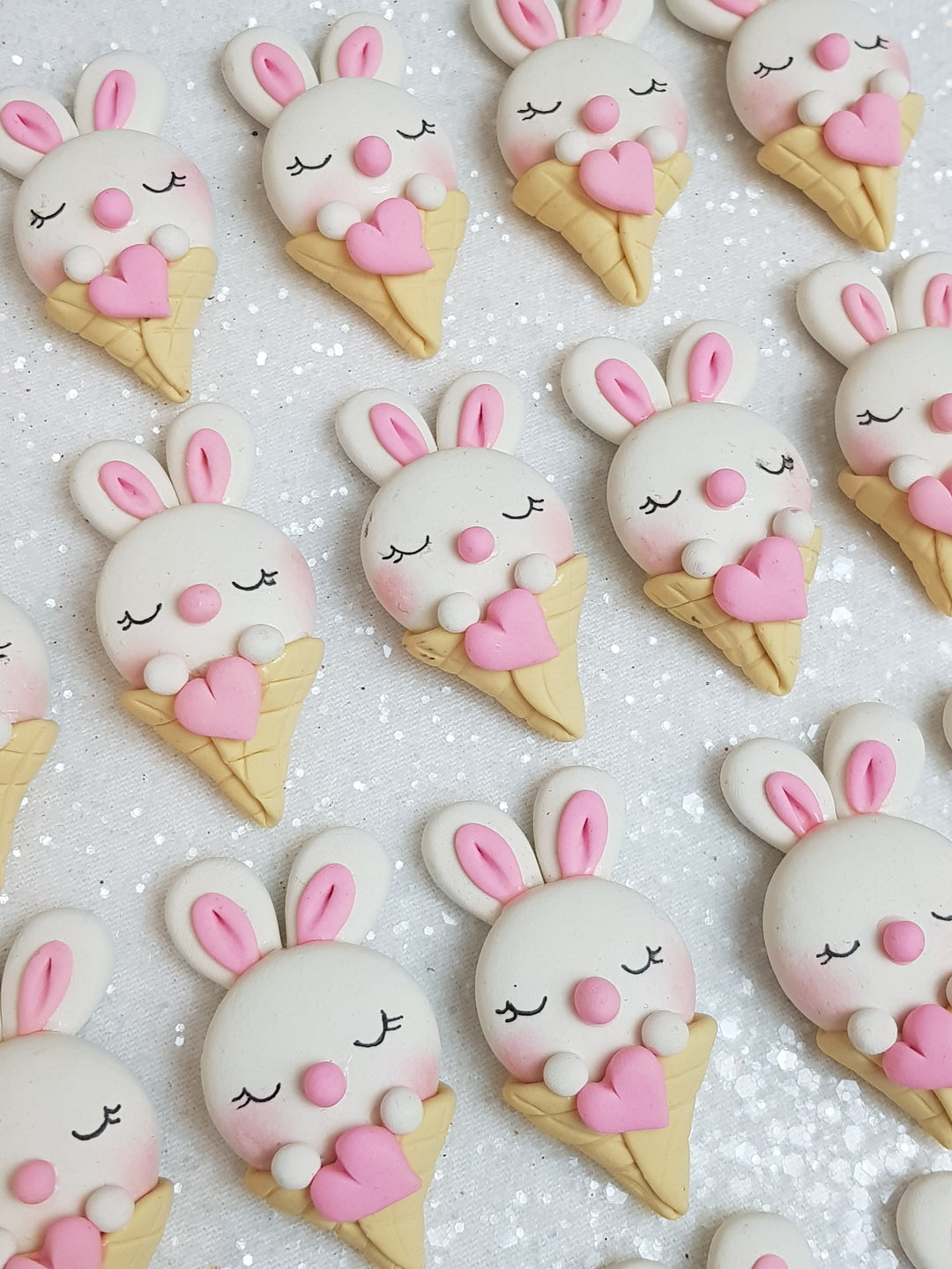 Clay Charm Embellishment - NEW BUNNY ICE CREAM - Crafty Mood