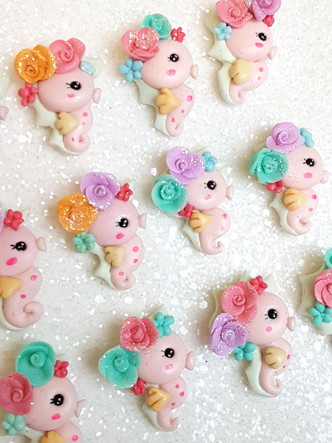 Clay Charm Embellishment - NEW SEAHORSE PINK Sea - Crafty Mood