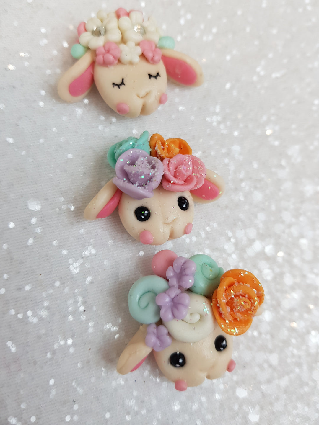 Clay Charm Embellishment - NEW CUTE SHEEP HEAD - Crafty Mood