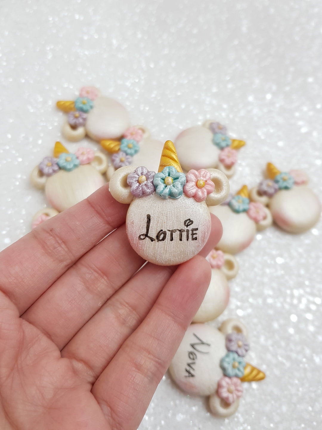 Clay Charm Embellishment - UNIMOUSE PERSONALISED PLAQUE - Crafty Mood