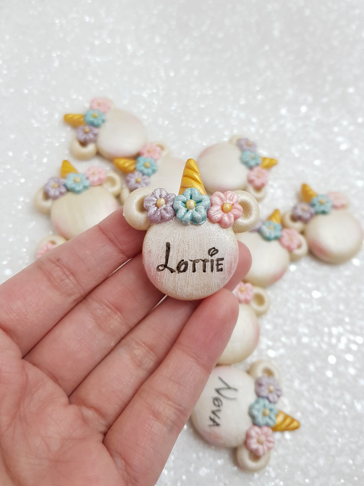 Clay Charm Embellishment - UNIMOUSE PERSONALISED PLAQUE - Crafty Mood