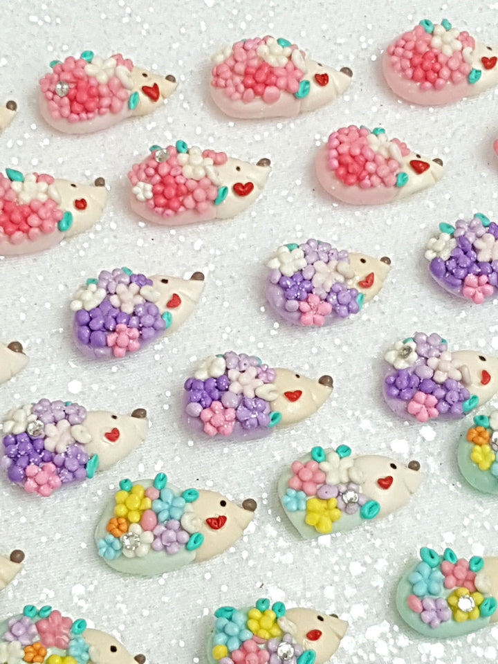Clay Charm Embellishment - NEW HEDGEHOG in colors - Crafty Mood