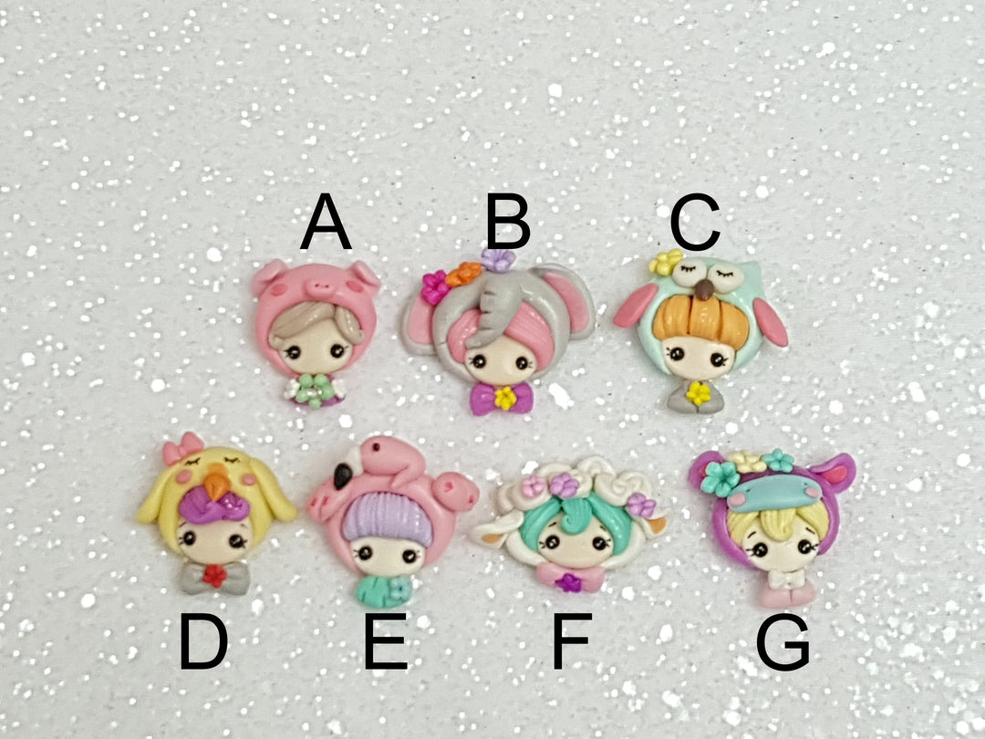 Clay Charm Embellishment - NEW DRESSING UP ANIMAL HEAD - Crafty Mood