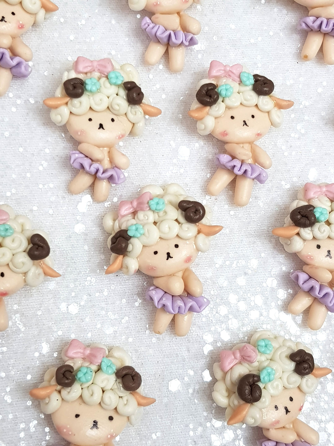 Clay Charm Embellishment - NEW DANCING SHEEP - Crafty Mood