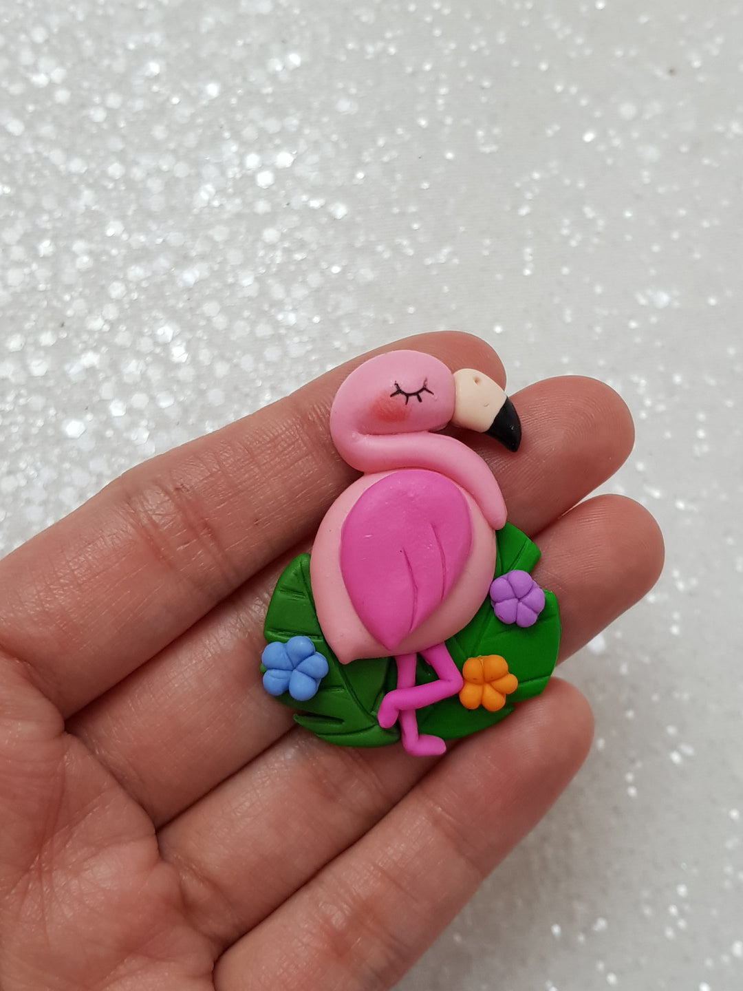 Clay Charm Embellishment - NEW FLAMINGO - Crafty Mood