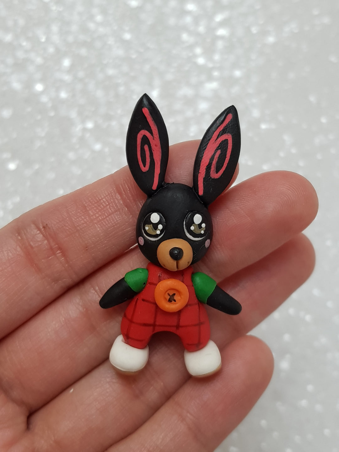 Clay Charm Embellishment - NEW BUNNY - BLACK - Crafty Mood