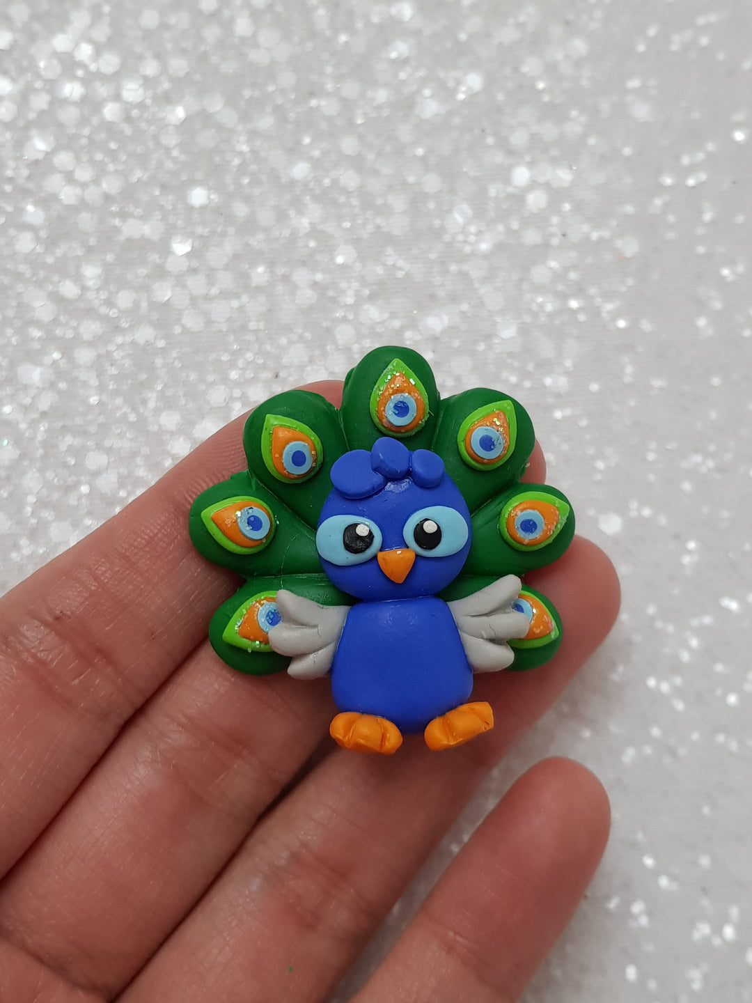 Clay Charm Embellishment - NEW PEACOCK - Crafty Mood