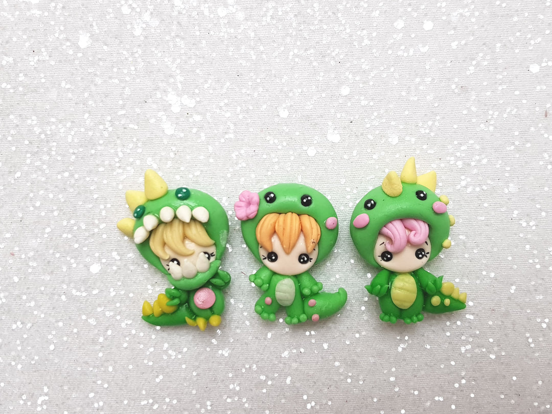 Clay Charm Embellishment - NEW DRESSING UP DINOSAUR - Crafty Mood