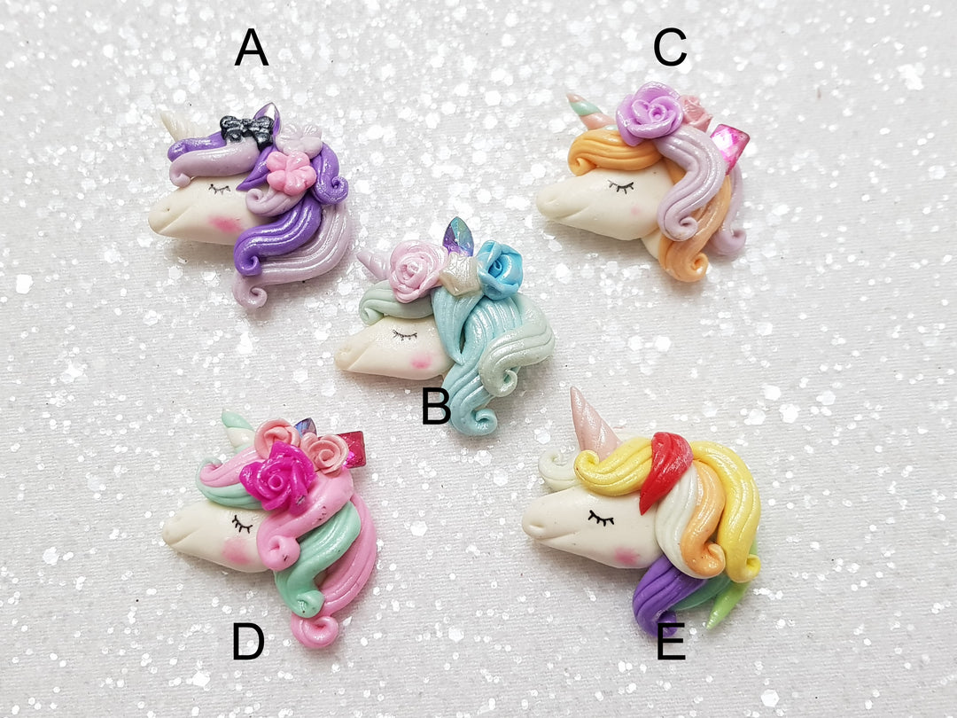 Clay Charm Embellishment - NEW UNICORN HEAD E - Crafty Mood