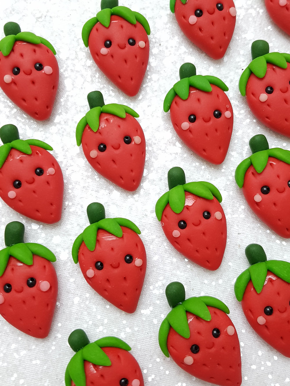 Clay Charm Embellishment - NEW STRAWBERRY RED - Crafty Mood