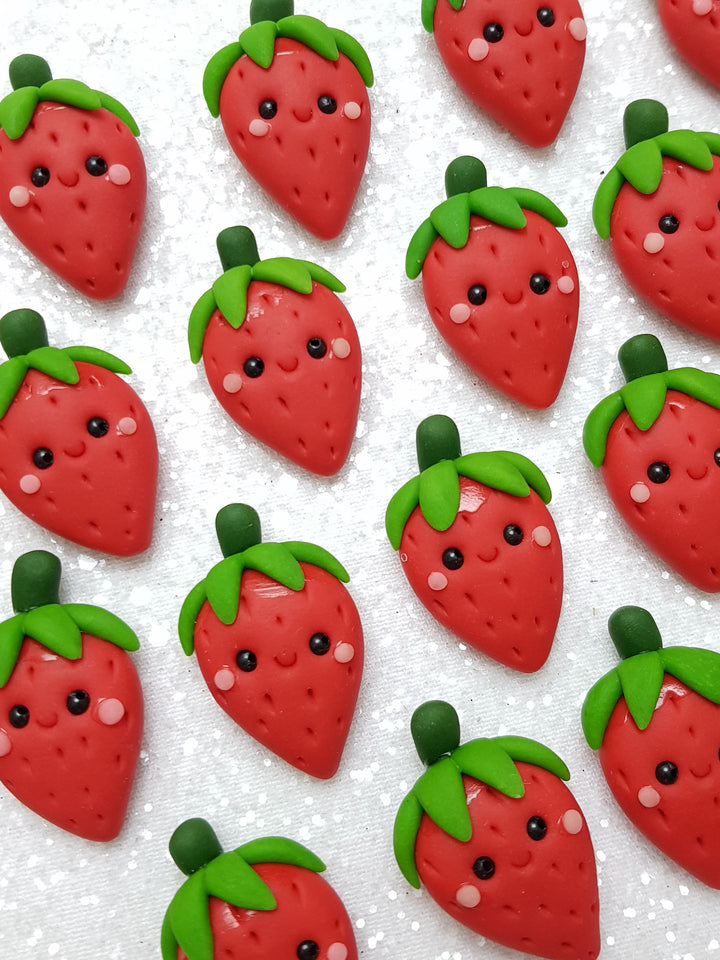Clay Charm Embellishment - NEW STRAWBERRY RED - Crafty Mood
