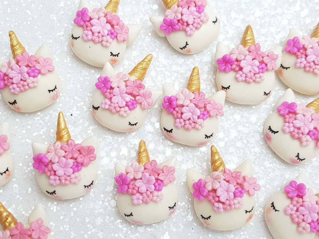 Clay Charm Embellishment - NEW SLEEPY UNICORN - PINK - Crafty Mood